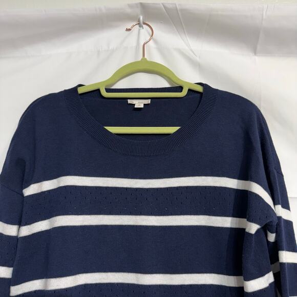 Gap Navy Striped Oversized Sweater Sz XS - Picture 4 of 11